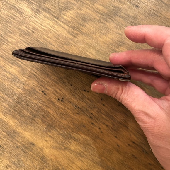 Vintage Coach Money Clip Wallet Card Holder Leather Dark Brown - Picture 4 of 11